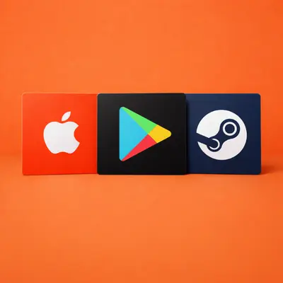 Gift Cards (iTunes, Google Play, Steam)