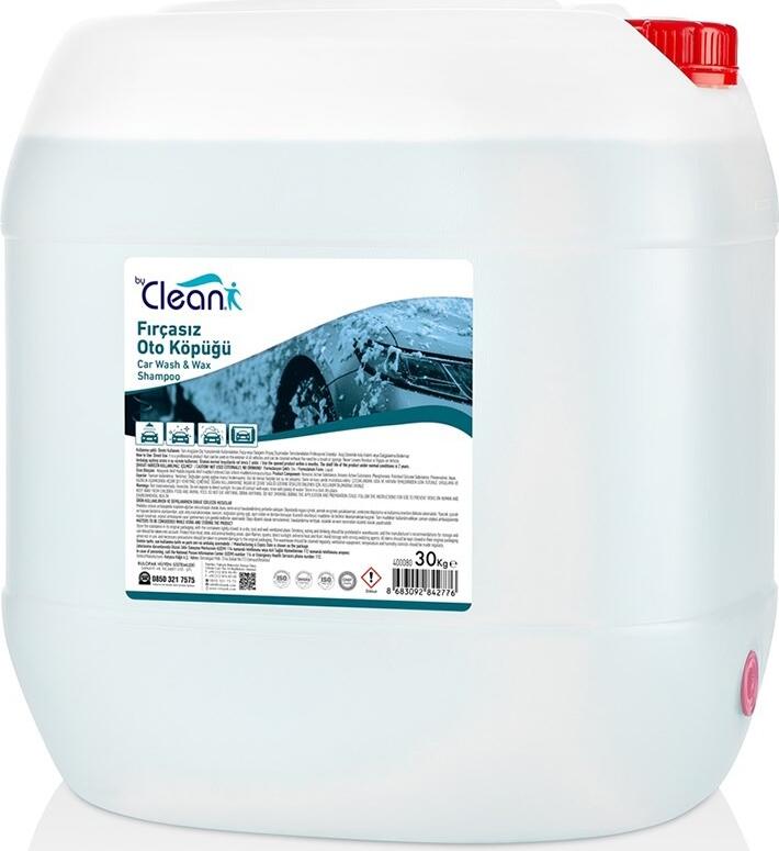 Бесщелочной шампунь для мойки авто с воском by Clean (Rulopak), антистатический водоотталкивающий состав для блеска, без остатка, 30л