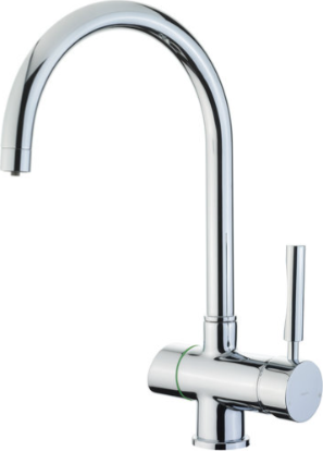 Teka OS 200 Kitchen Faucet with Filtering Function, Chrome Finish, High Rotating Spout, Ceramic Disc Cartridge, 3/8" Flexible Connections
