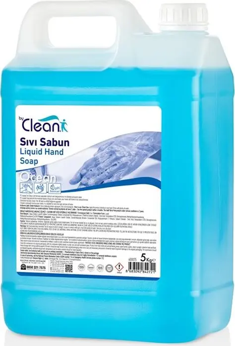 by Clean Sapun Lichid de Maini Ocean, pH Echilibrat, Hidratant, Albastru, Bidon de Plastic cu Maner 5L