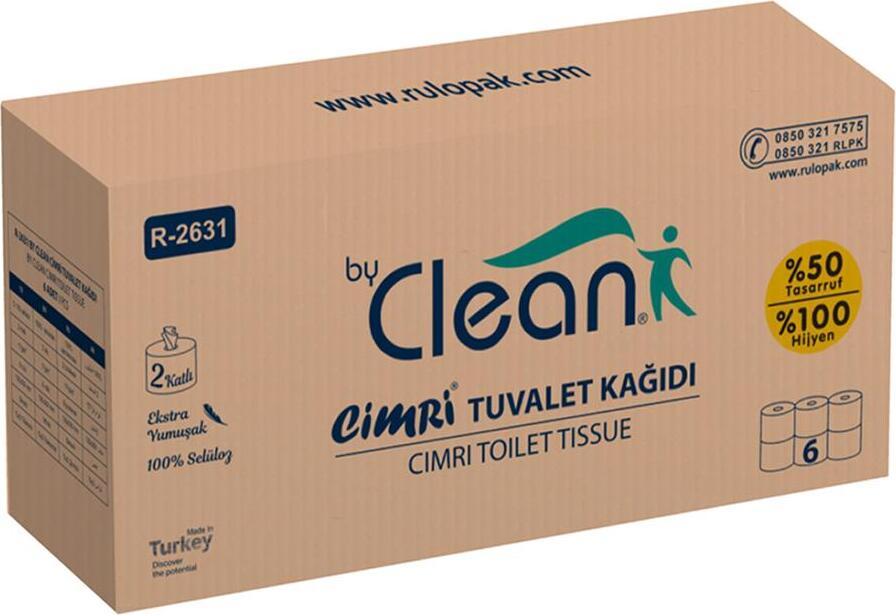 BY CLEAN Бумага туалетная с центральной размоткой 130м 13,5x22см 17гр/м2 (6рол) 4кг