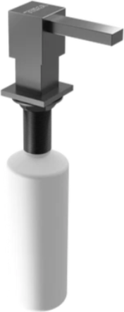 Built-in Soap and Detergent Dispenser, Titanium, 350ml Capacity, 35mm Installation Hole, Square Pump Head