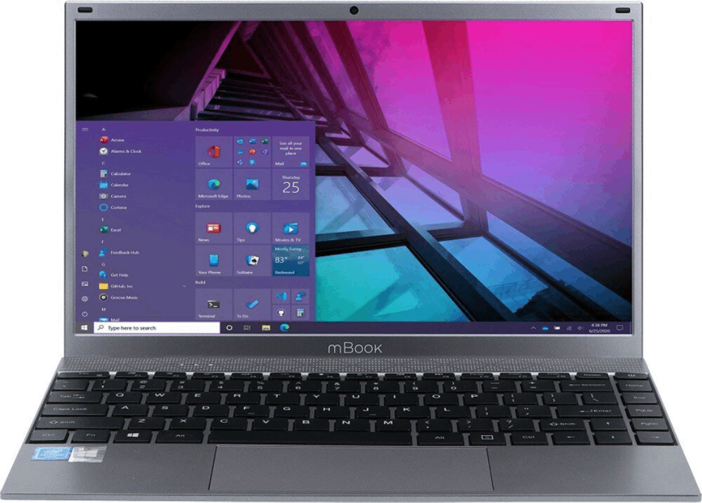 Ноутбук Maxcom Mbook 14, Intel Celeron J4125 до 2.7 ГГц, 8ГБ RAM, 256ГБ SSD M.2, Экран 14 дюймов Full HD IPS Матовый, Windows 11 Home, WiFi Dual Band