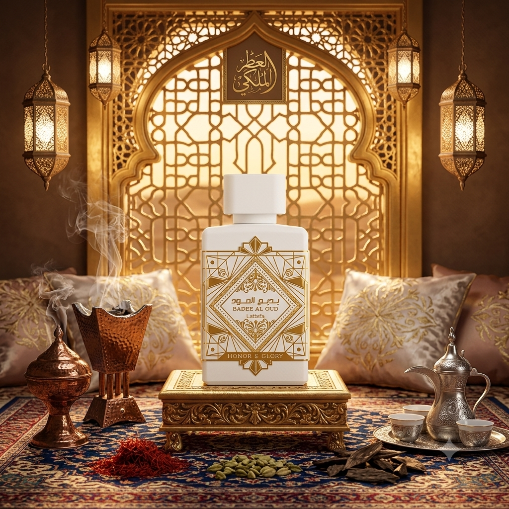 Apă de Parfum Lattafa Bade'e Al Oud Honor & Glory, Unisex, 100ml, Parfum Oriental-Gourmand cu Note de Ananas, Șofran, Scorțișoară și Vanilie