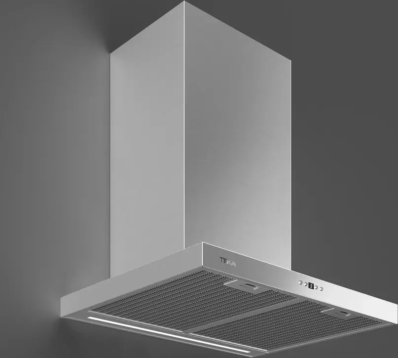 Teka DSH 686 Decorative Chimney Hood, Stainless Steel, 600mm, EcoPower Double Turbine Motor, 735 m3/h Max Extraction, LED Lighting, Timer, Energy Class A