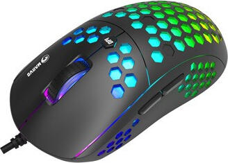 Marvo M399 RGB Gaming Mouse, 6400 DPI Optical Sensor, Honeycomb Perforated Lightweight Design, 6 Programmable Buttons, Wired USB, Black