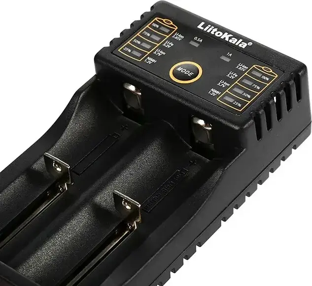 Încărcător Inteligent Universal LiitoKala Lii-202, 2 Sloturi, Funcție Power Bank, 500mA/1000mA pentru 18650 26650 AA AAA Li-ion Ni-MH LiFePO4