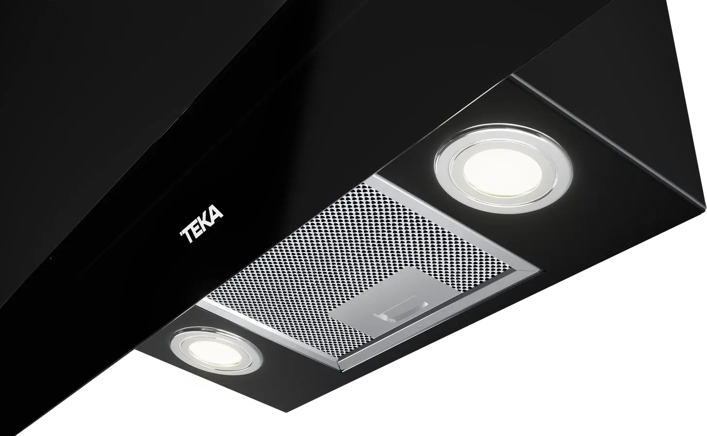 Teka DVT 98660 TBS Vertical Decorative Hood, Night River Black Glass, 900mm, Dual Aspiration, Touch Control, LED Lighting, FreshAir Function