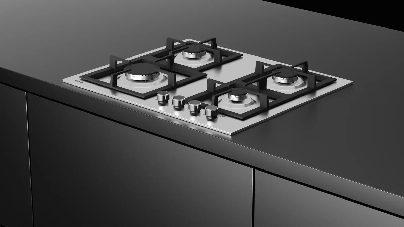 Газовая варочная панель Teka EFX 60.1 4G AI AL CI, 4 конфорки SABAF, чугунные решетки, матовая нержавеющая сталь, автоподжиг и газ-контроль, 60см