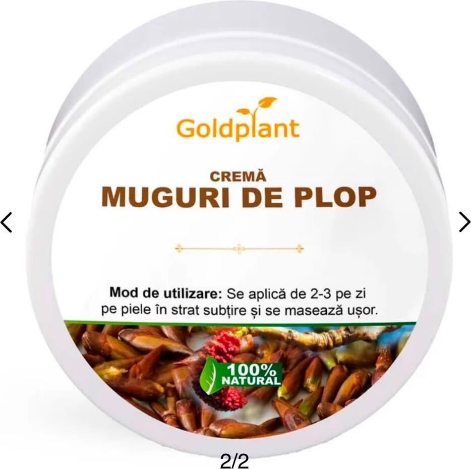 Goldplant Poplar Buds Cream 100ml - 100% Natural Anti-inflammatory and Regenerating Skin Cream for Irritations and Burns