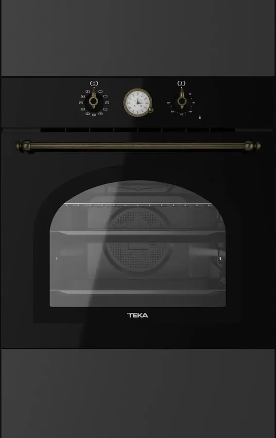 Teka HRB 6300 AT Country Style Multifunction Built-in Oven, SurroundTemp, HydroClean PRO, 70L Capacity, A+ Energy Class, Anthracite Black, 9 Functions