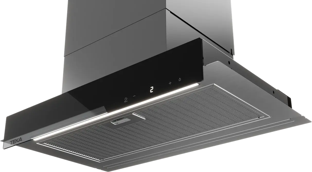 Teka Integra GFI 67350 EOS IX Fully Integrated Kitchen Hood, 60cm, Stainless Steel and Black Glass, Touch Control, ECO Power Motor, LED Lighting, A+