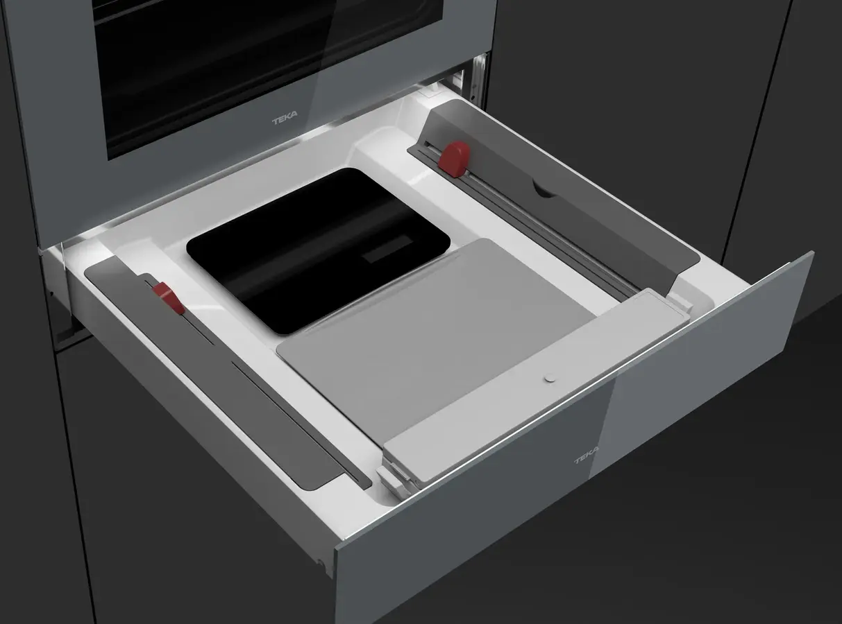 Teka VS 1520 GS Built-in Vacuum Sealer Drawer with Integrated Kitchen Scale, SoftClose Push-Pull System and Dual Roll Holders, 595x140x557 mm
