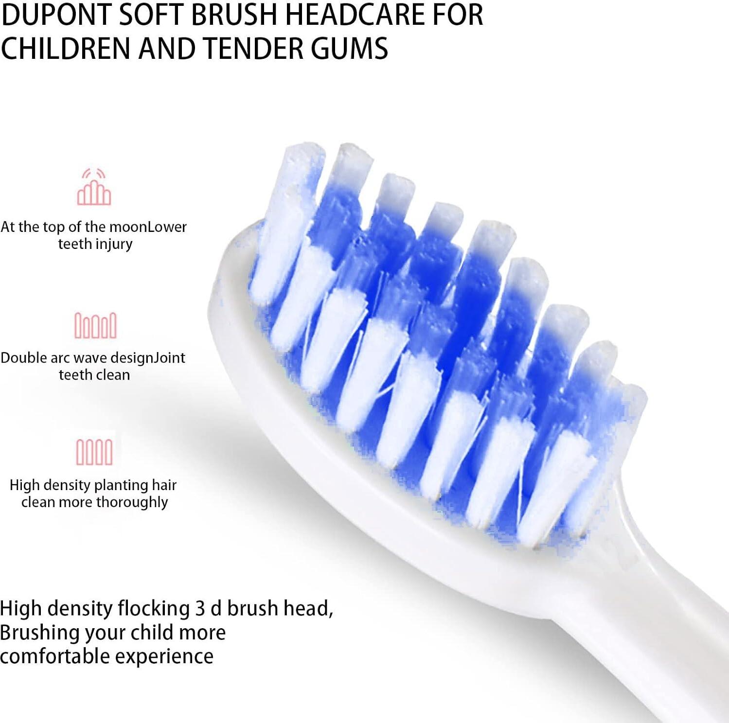 Wi X6 Sonic Electric Toothbrush for Kids 3-15 Years, 4 Cleaning Modes, 2min Timer, IPX6 Waterproof, Rechargeable, 3D Brush Heads, Ergonomic Handle, Blue