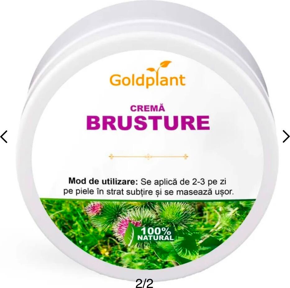 Goldplant Burdock Cream 100ml - 100% Natural Antibacterial and Anti-inflammatory Skin and Joint Care with Apuseni Mountains Extracts