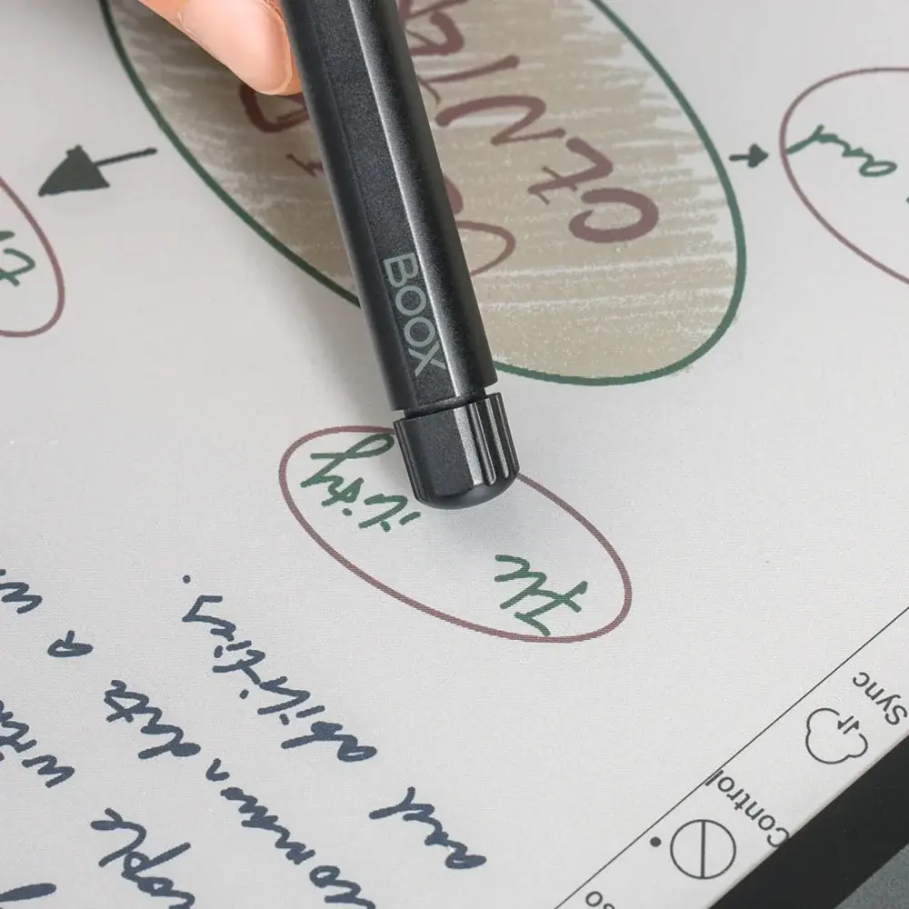 Stylus digital ONYX BOOX Pen2 Pro cu radieră integrată, Wacom EMR, 4096 nivele de presiune, atașament magnetic pentru tabletele Boox E-Ink - negru
