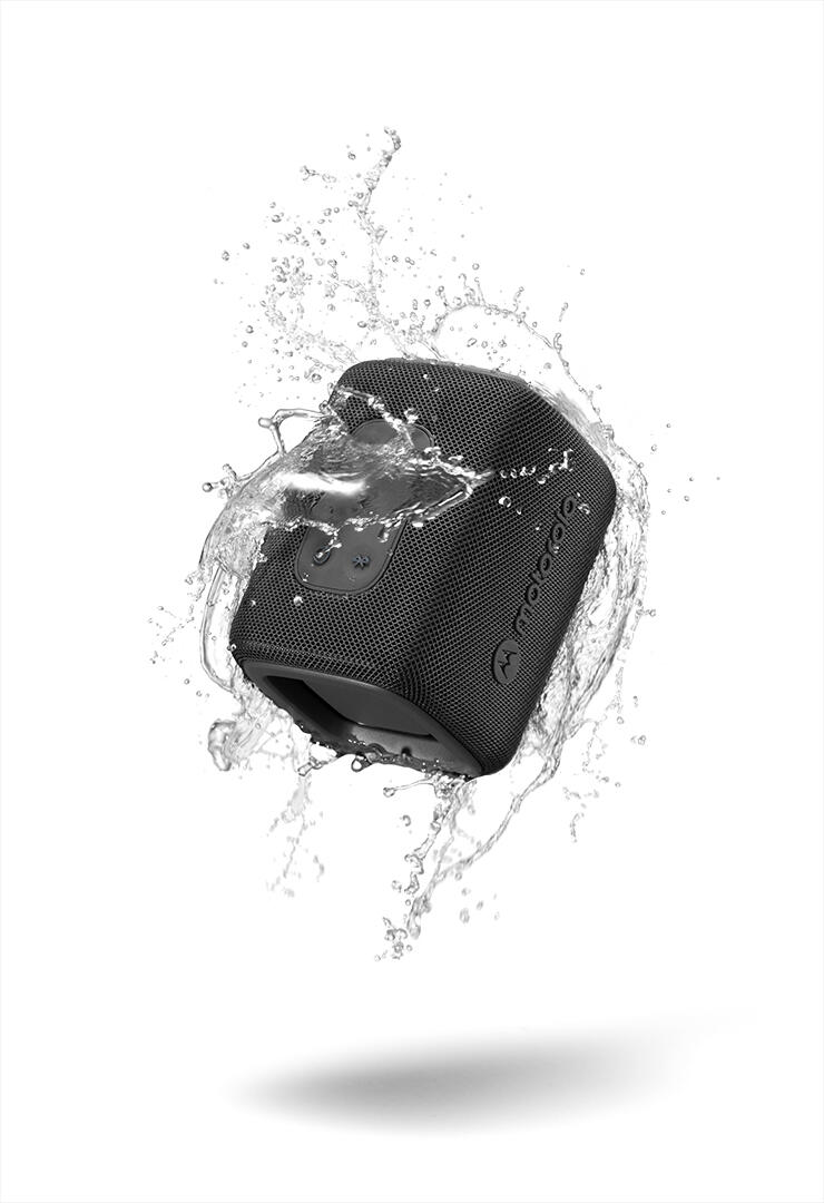 Motorola ROKR 300 Portable Bluetooth 5.3 Speaker, Black, 7W Output, IP67 Waterproof, 12h Battery, True Wireless Link, Rugged Design