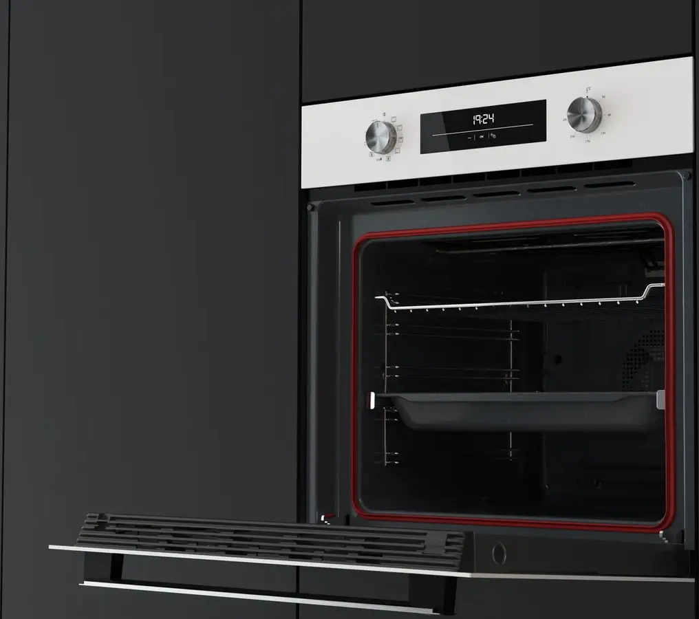 Teka HSB 6350 WH Neo Multifunction Built-in Oven, 70L Capacity, A+ Energy Class, 8 Functions, HydroClean, Telescopic Guides, White Finish