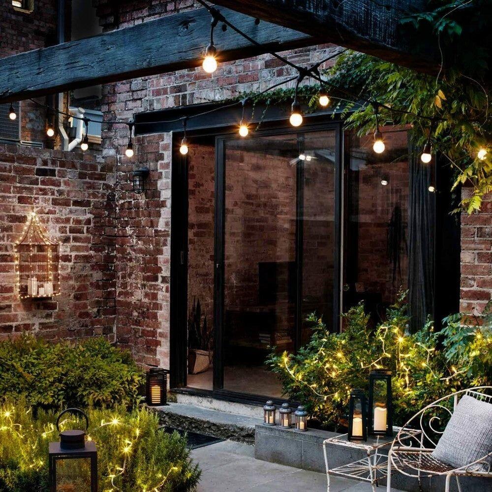 ProLed Light Garland E27, 10m Outdoor String Lights, 10 Sockets, IP44 Waterproof, Interconnectable Professional Bistro Lighting