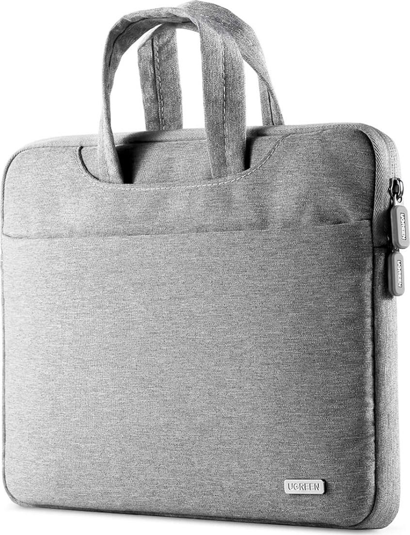 UGREEN LP437 Laptop Sleeve Briefcase for 14.9" Laptops, 1 Compartment, Water-resistant 900D Polyester Oxford Fabric, Shock-absorbing PE Foam, Soft Velvet Lining, Accessory Pockets, Gray