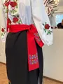 Benefis Moldovan National Skirt J 0146 Traditional Set of 2 Pieces Black Embroidered Outer Skirt and White Cotton Lace Under-skirt XL Adult