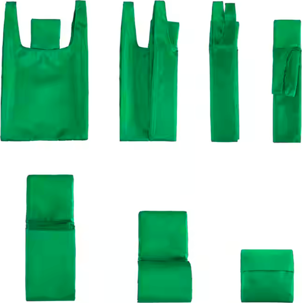Multicolor 25L Foldable Polyester Shopping Bag with Reinforced Handles and Inner Pocket