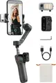 Hohem iSteady V3 3-Axis Smartphone Gimbal Stabilizer, Shadow Black, with Magnetic AI Tracker, Fill Light, Built-in Extension Rod, Tripod and Bluetooth Remote