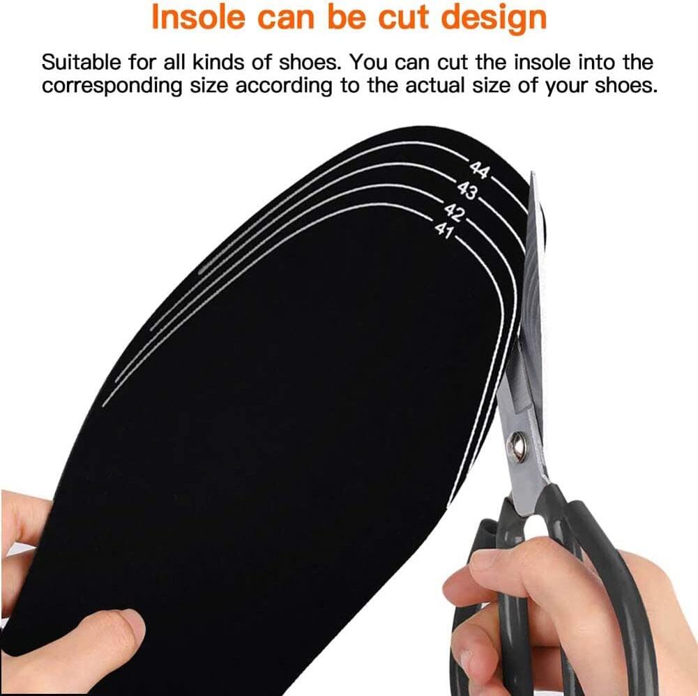 USB Heated Insoles - Carbon Fiber Thermal Insoles, 1.5m Detachable USB Cable, 5V Power, 40-50°C Heat, EVA Foam & Thermal Fabric, Rechargeable for Indoor/Outdoor Footwear