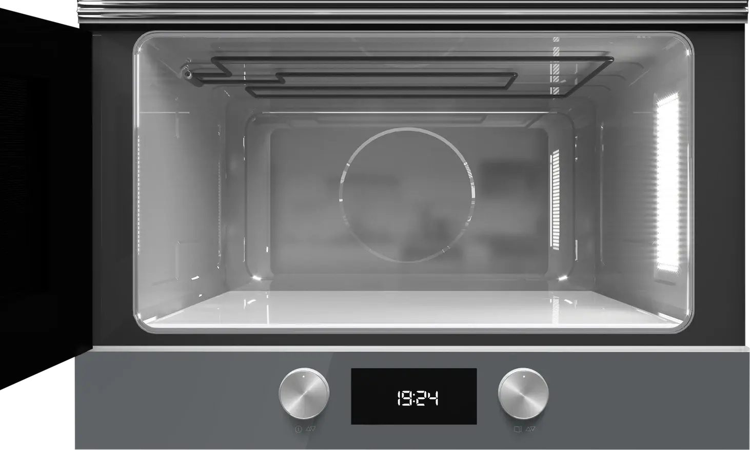 Встраиваемая микроволновая печь с грилем Teka ML 8220 BIS L ST, стекло Stone Grey, керамическое дно без поворотного стола, объем 22 л, 850Вт/1200Вт