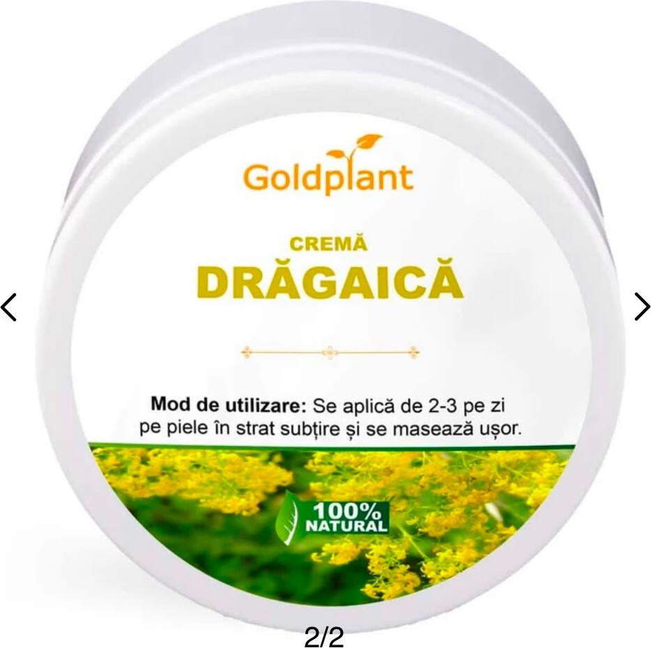 Крем Goldplant Dragaca 100мл - 100% натуральный с Galium Verum для снятия воспалений, покраснений и поддержки щитовидной железы, заживляющий