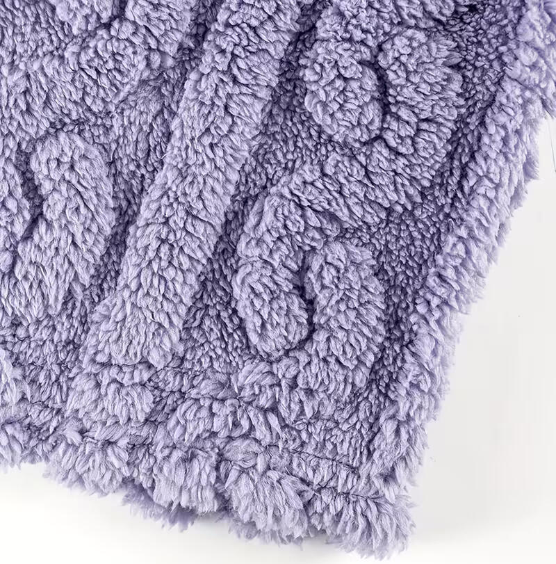 Set de pijamale din fleece pentru femei SANWOOD, violet, calduros, moale, cu mânecă lungă și pantaloni de lungime întreagă, haine de iarnă, haine de noapte
