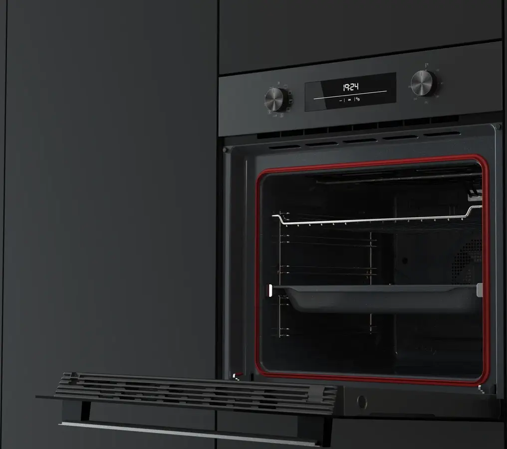 Teka HSB 6350 FBK Neo Multifunction Built-in Oven, Full Black, A+ Energy Class, 70L Capacity, 8 Functions, HydroClean, ThermoSeal, LED Timer