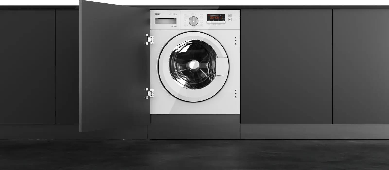Teka LI6 1471 Built-in Washing Machine, 7kg Capacity, Inverter Motor, 1400 rpm Spin Speed, 16 Programs, Energy Class A, White