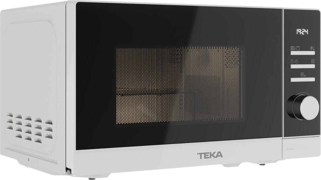 Teka MWE FS20 G Free-standing Microwave Oven with Grill, 20L Capacity, 700W Microwave/1000W Quartz Grill, Digital Display, Auto Defrost, White