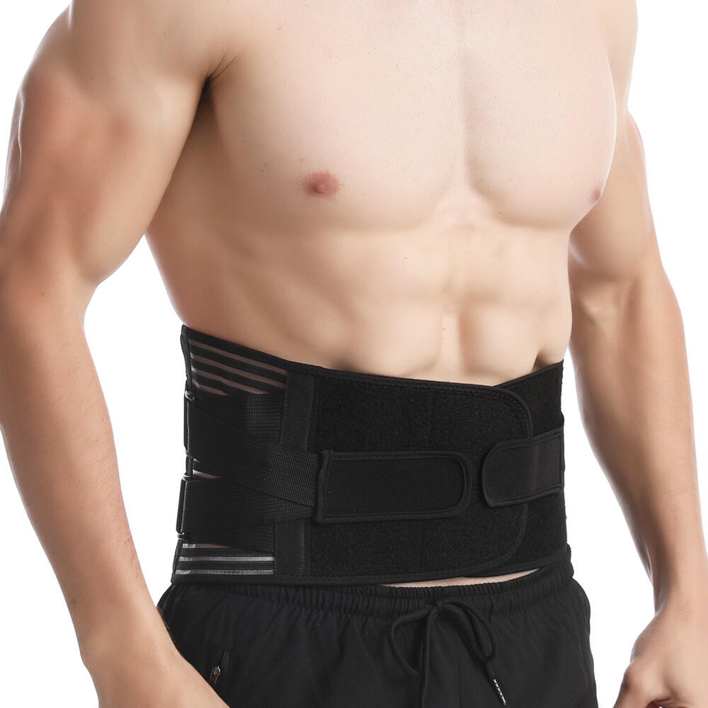 Centură Ortopedică LUMBAMED pentru Spate, Mărime XL, 20cm, 4 Bare Rigide + 2 Bare Elastice Laterale, Material Respirabil (Latex + Bumbac), Fixare Dublă, Unisex, Alinarea Coloanei