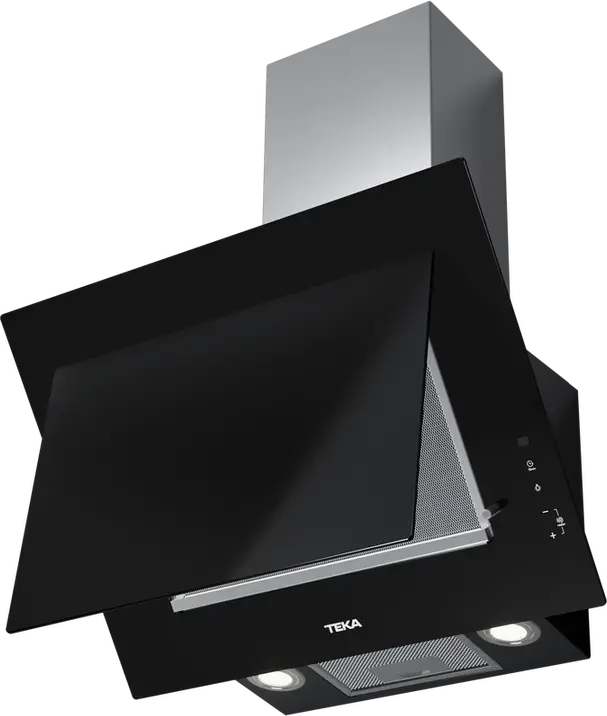 Teka DVT 68660 TBS BK Vertical Decorative Glass Hood, Dual Aspiration System, Touch Control, LED Lighting, 698 m3/h Max Extraction, Night River Black