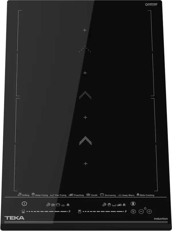 Plita Inductie Modulara Teka IZS 34700, 30cm Sticla Ceramica Neagra, 4 Zone cu Slide FLEX, Control Touch Domislider, Power Plus, Blocare Copii
