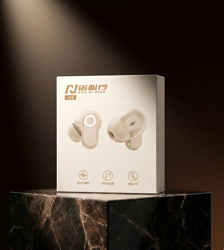 Casca TWS NUO BI XING J16, Negru, Bluetooth 5.4, Audio Hi-Fi Hi-Res, Anulare Activă a Zgomotului ANC, Baterie 30h, Încărcare Rapidă Type-C, Control Tactil