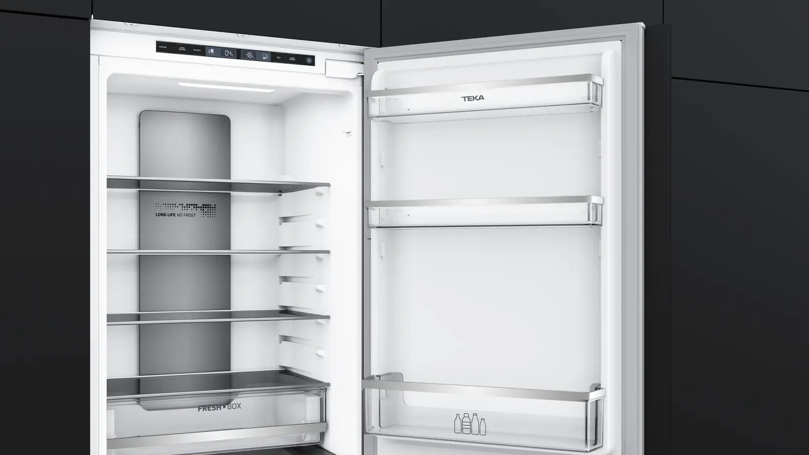 Frigider Înglobabil Combinat Teka RBF 73380, LongLife No Frost, ZeroBox și VitaCare Box, Clasa Energetică E, Capacitate Totală 244L, Alb