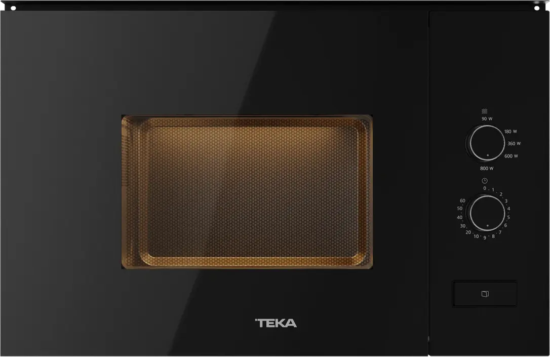 Teka ML 820 FI BK Built-in Microwave Oven with Quartz Grill, 1250W Power, 20L Capacity, Stainless Steel Cavity, Black Crystal Finish