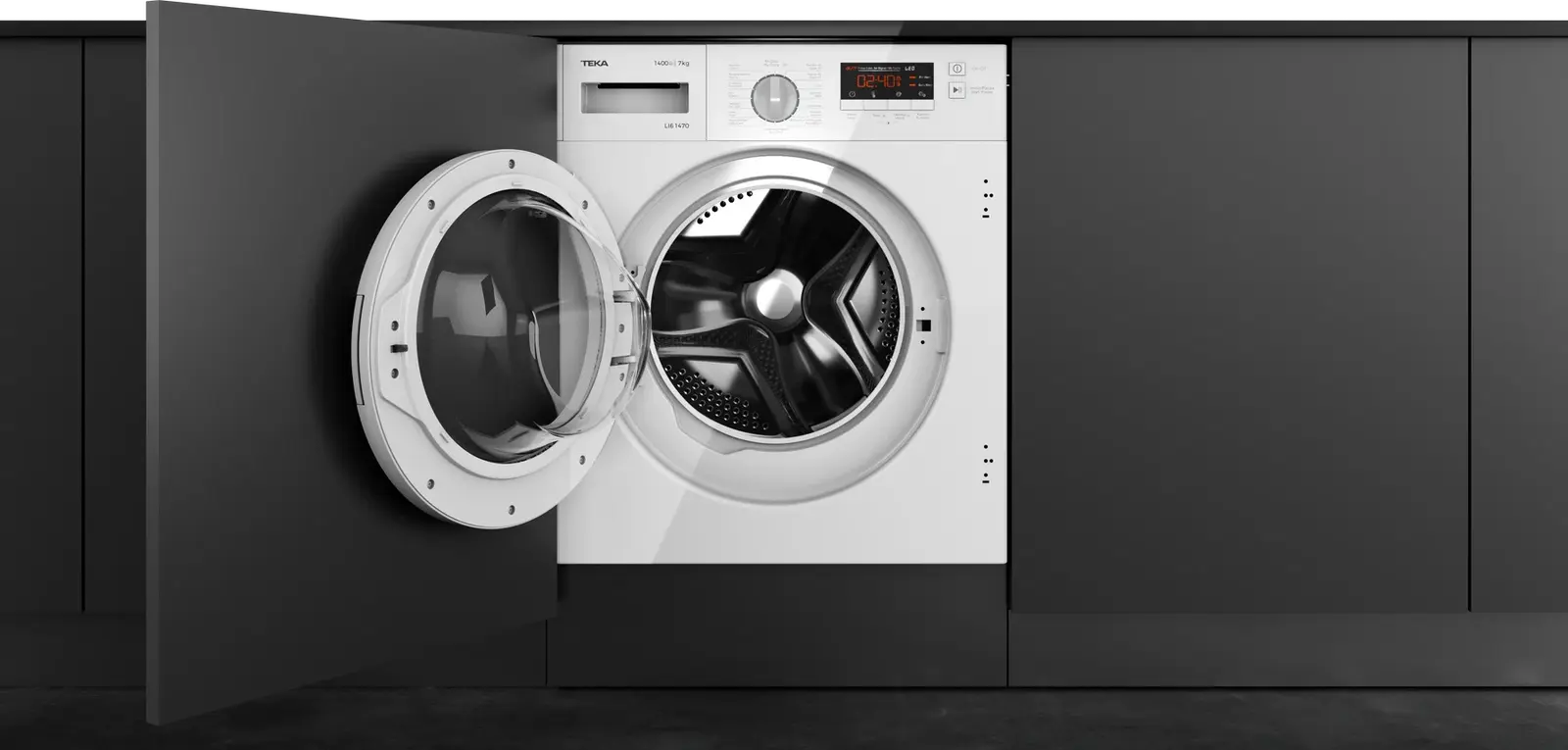 Teka LI6 1471 Built-in Washing Machine, 7kg Capacity, Inverter Motor, 1400 rpm Spin Speed, 16 Programs, Energy Class A, White