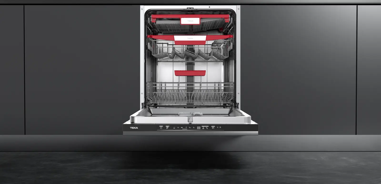 Teka DFI 46760 Fully Integrated Dishwasher, 60 cm, 14 Place Settings, Premium Dry Automatic Door Opening, MultiFlex Cutlery Tray, Aqua Stop, Class D