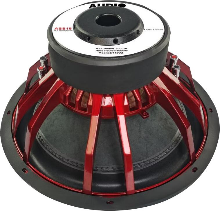 Audio System Italy ASS-15 Automotive SPL Subwoofer, 15 inch 380 mm, Dual 2 Ohm, 1000W RMS 2000W Max Power, 145 oz Magnet