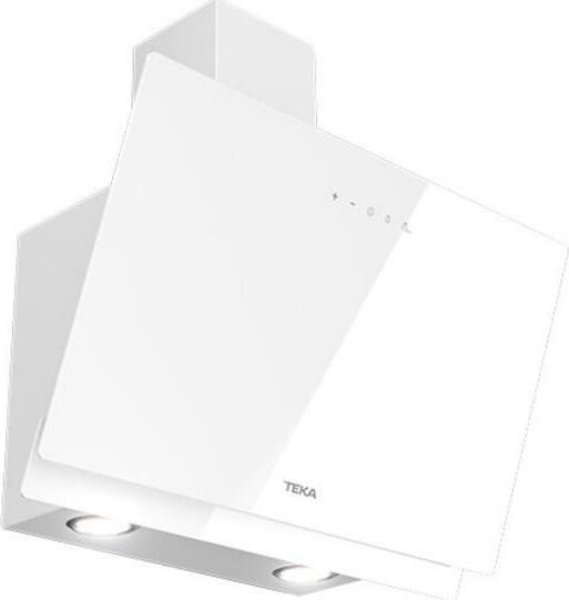 Teka DVN 64030 Vertical Decorative Hood, White Glass, Touch Control, LED Lighting, Contour Rim Extraction, 460 m3/h Max Capacity, 598mm Width