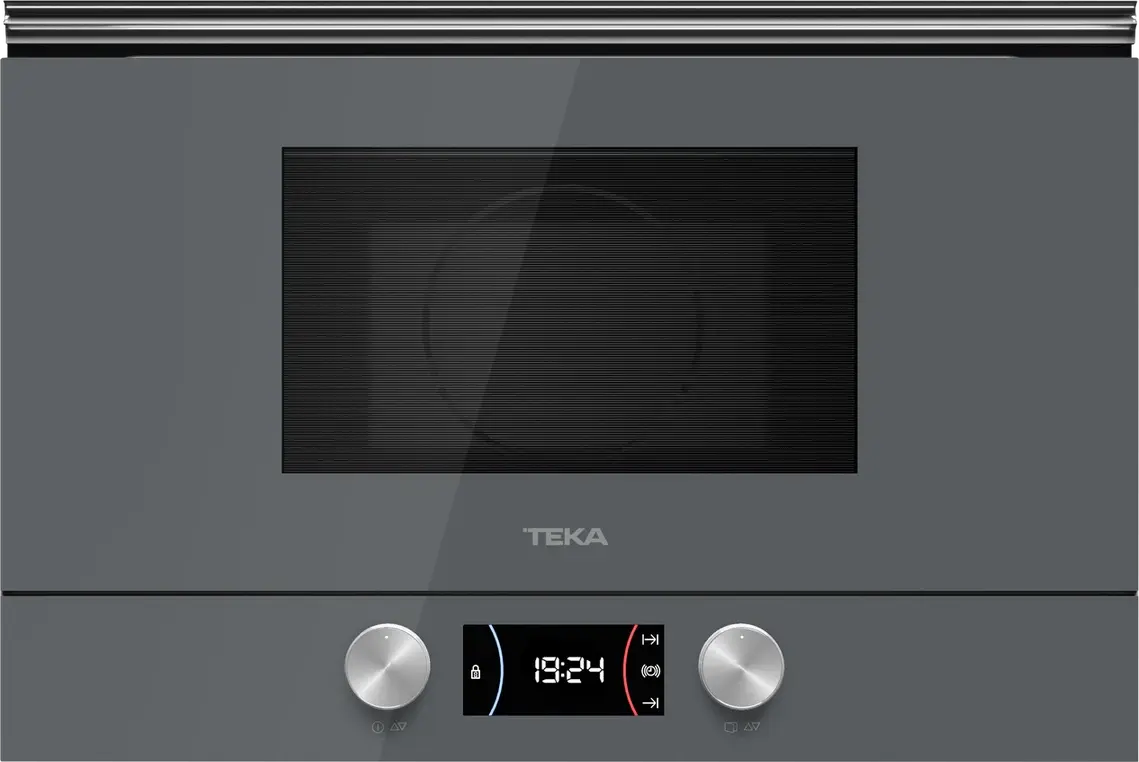 Встраиваемая микроволновая печь с грилем Teka ML 8220 BIS L ST, стекло Stone Grey, керамическое дно без поворотного стола, объем 22 л, 850Вт/1200Вт