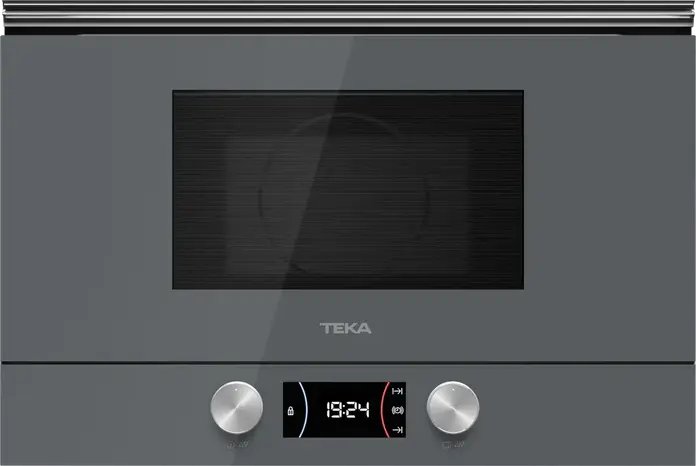 Встраиваемая микроволновая печь с грилем Teka ML 8220 BIS L ST, стекло Stone Grey, керамическое дно без поворотного стола, объем 22 л, 850Вт/1200Вт