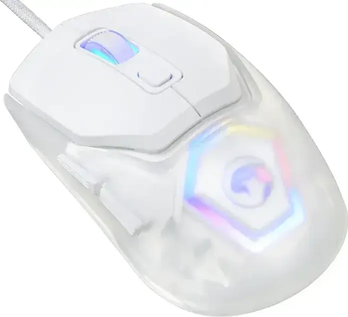 Игровой мышь Marvo Fit Lite G1, оптический сенсор PixArt 3327 12000 DPI, 7 программируемых кнопок, переключатели Omron, RGB подсветка, сменные накладки под ладонь
