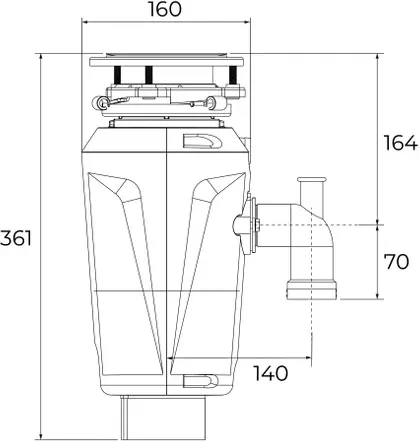 Distrugător de resturi alimentare Teka TRS 520, 0.5 hp (370 W), Cameră măcinare Inox 857 ml, Tratament Antimicrobian, Reducere Zgomot, Negru