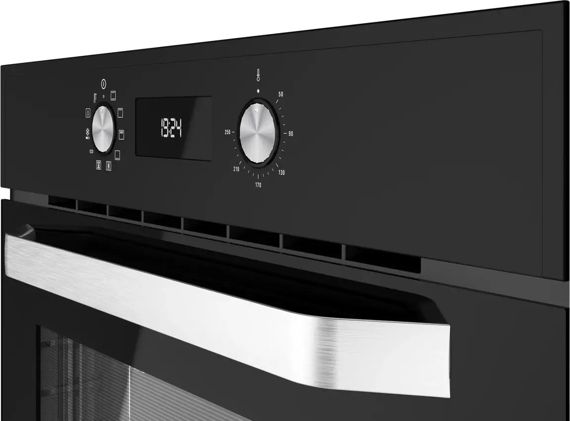 Teka HCB 6535 BK Multifunction Built-in Oven, Black Crystal, 70L Capacity, Energy Class A+, 8 Cooking Functions, HydroClean Steam Cleaning, 59.5x59.5 cm