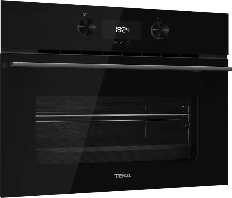 Teka HLC 8440 C FBK FullBlack Edition Compact Multifunction Oven with Microwave, HydroClean ECO, Crystal Clean Enamel, A+ Energy Class, 40L, Black Glass